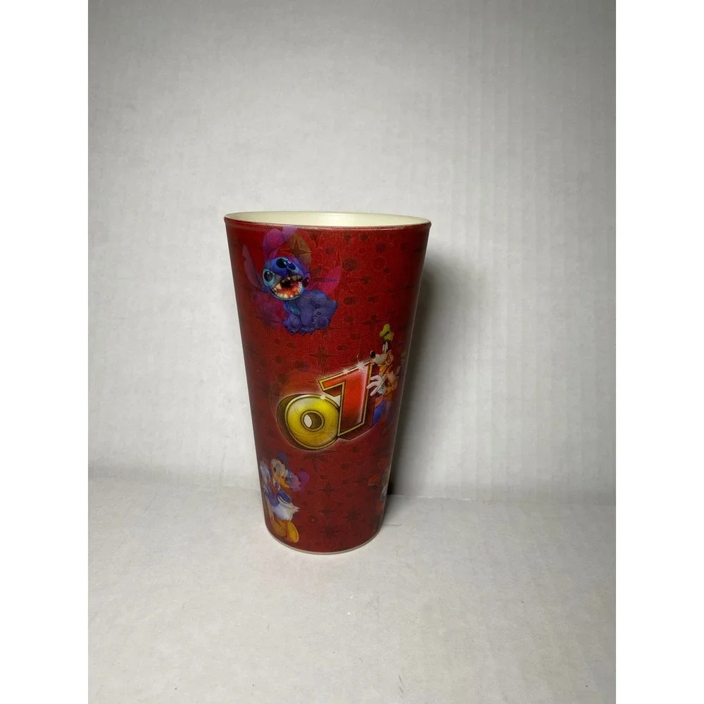 Disneyland Resort 2007 Mickey Mouse Stitch Souvenir Plastic Tumbler lenticular